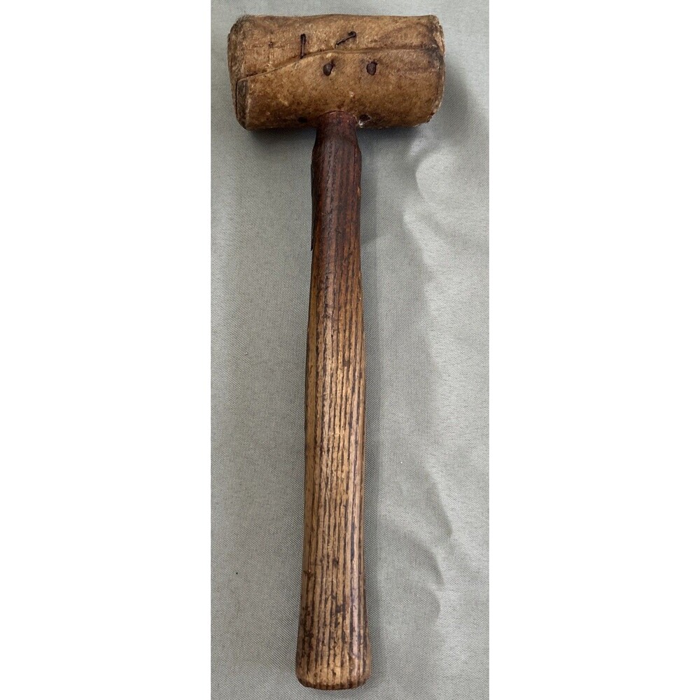 Vintage Rawhide Wooden Mallet 11 1/2” Long